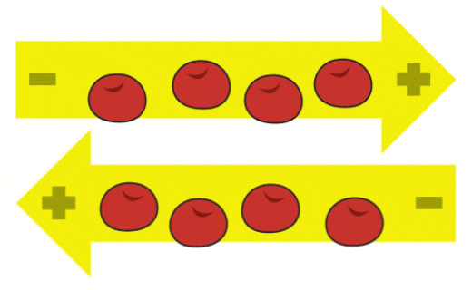 Animation of two opposite facing arrows.