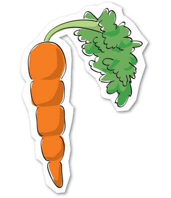 Cartoon of a carrot.