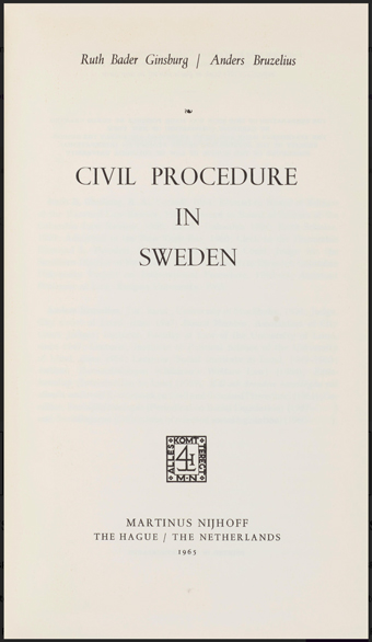 The cover of Civil Procedure in Sweden.