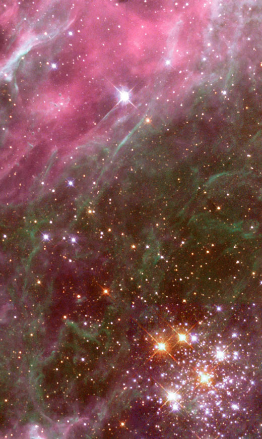 Clouds of gas with stars in it.