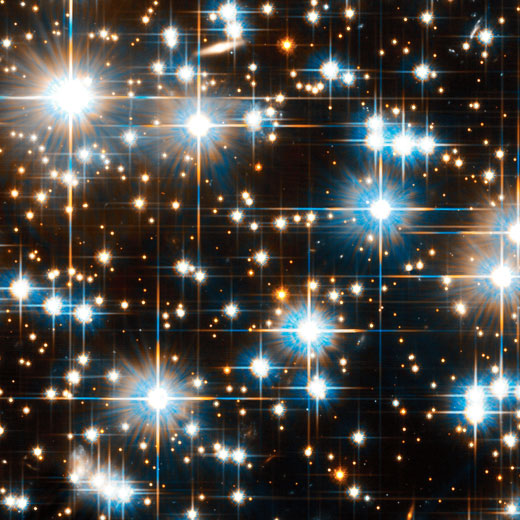 Several stars that are seen with very little space between them,