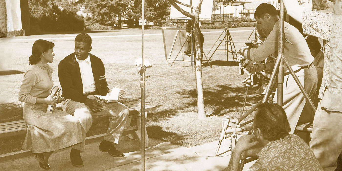 Robinson plays himself in a scene from a movie about his life.