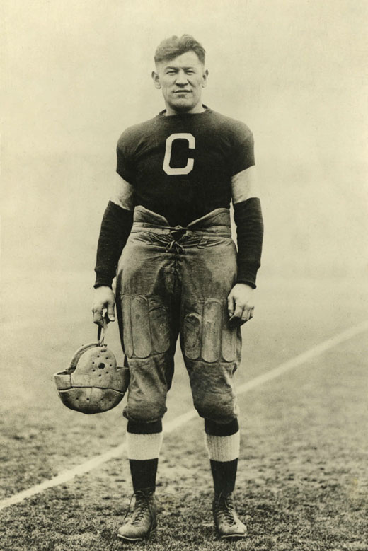 Jim Thorpe wearing his football uniform.