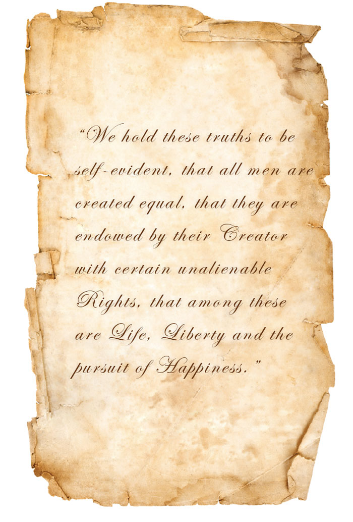 The first section of the Declaration of Independence.