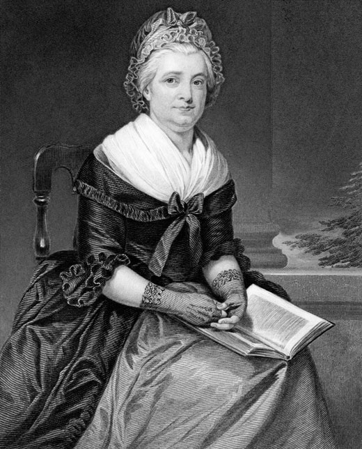Portrait of Martha Washington seated in a chair.