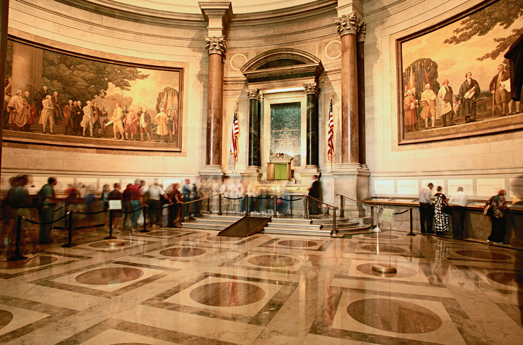 The rotunda in the National Archives Building in Washington, D.C.