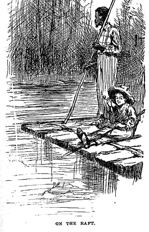 Illustration from 'The Adventures of Huckelberry Finn'.