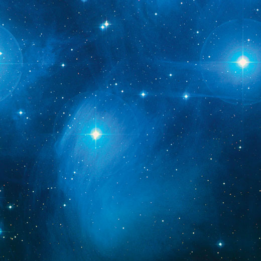 Several stars that are seen with a lot of distance between them.