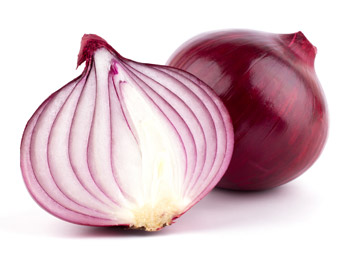 Onion cut in half.