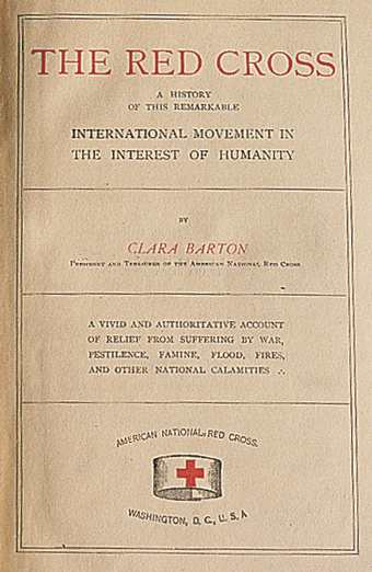 Cover of The Red Cross booklet by Clara Barton.