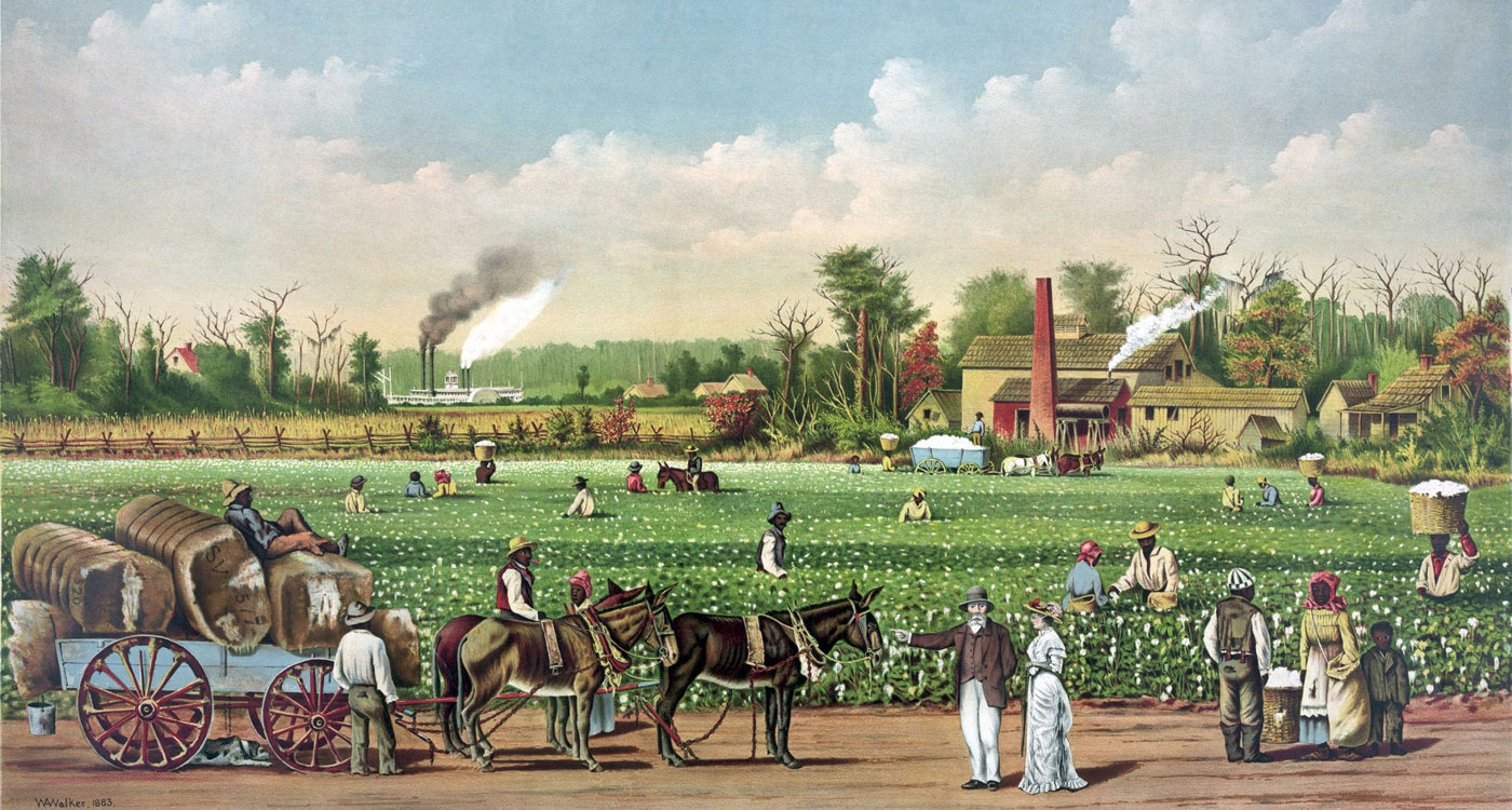 Artist's rendition of a southern plantation.
