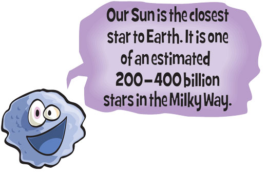 Rock giving facts about the sun.