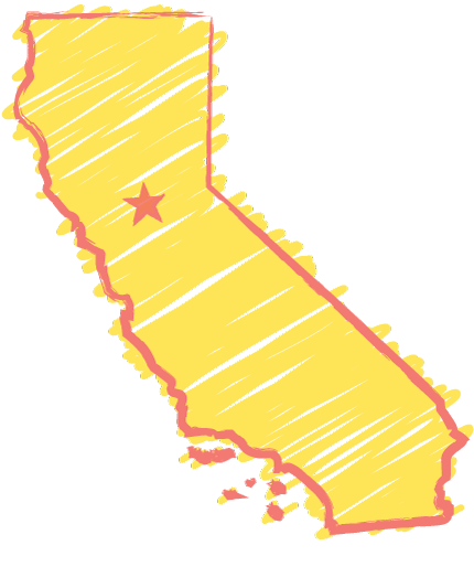 An outline of California.