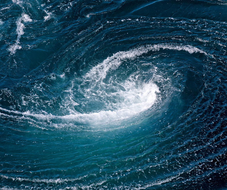 Photo of an ocean whirlpool