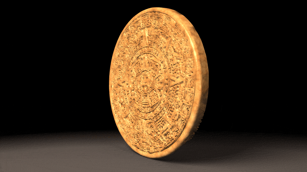 Large disk with carvings on it that represent the Aztec solar calendar.