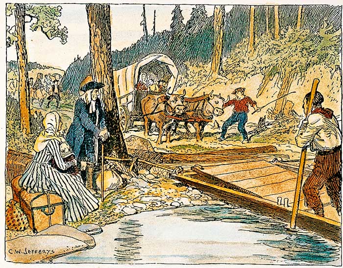 Fat barge reaches shore.