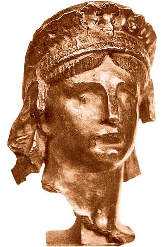 Bronze cast of the Statue of Liberty's head.
