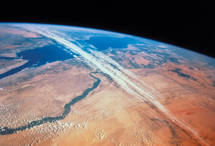 View of the jetstream in Earth's atmosphere taken from space.
