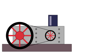 Animation of a steam engine.