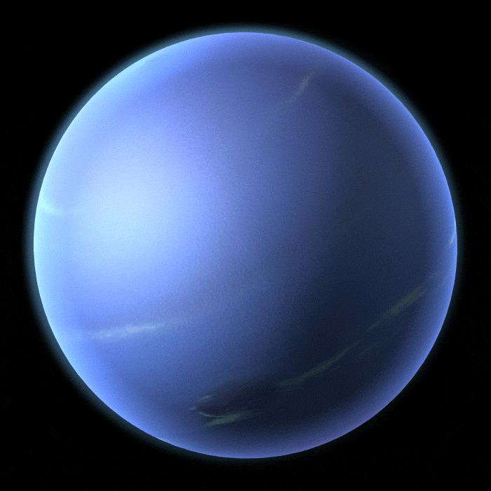Animation of the planet Neptune rotating.
