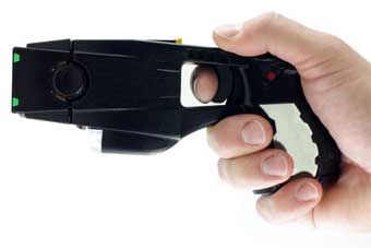 Person holding a taser.