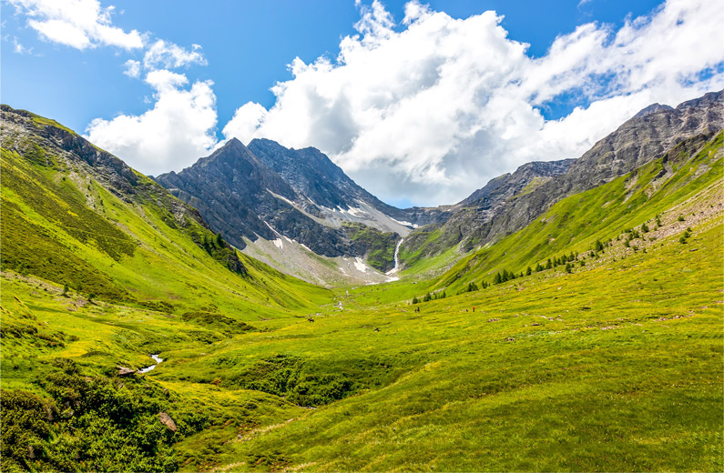 A mountain valley.