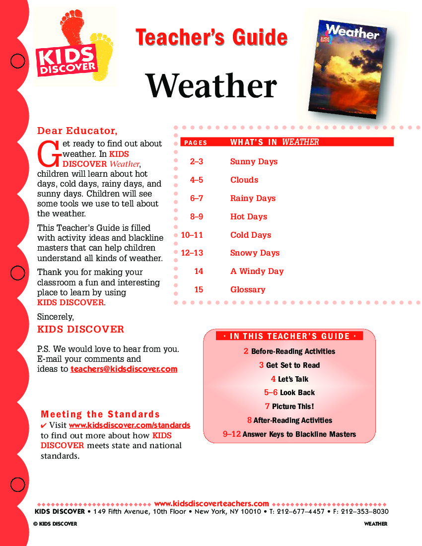 Teacher's Guide: Weather | Kids Discover Online